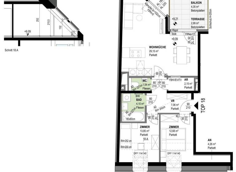 Wohnung zum Kauf - Erstbezug 690.100 € 3 Zimmer 74,8 m² 4. Geschoss Veronikagasse 31 Wien 1170