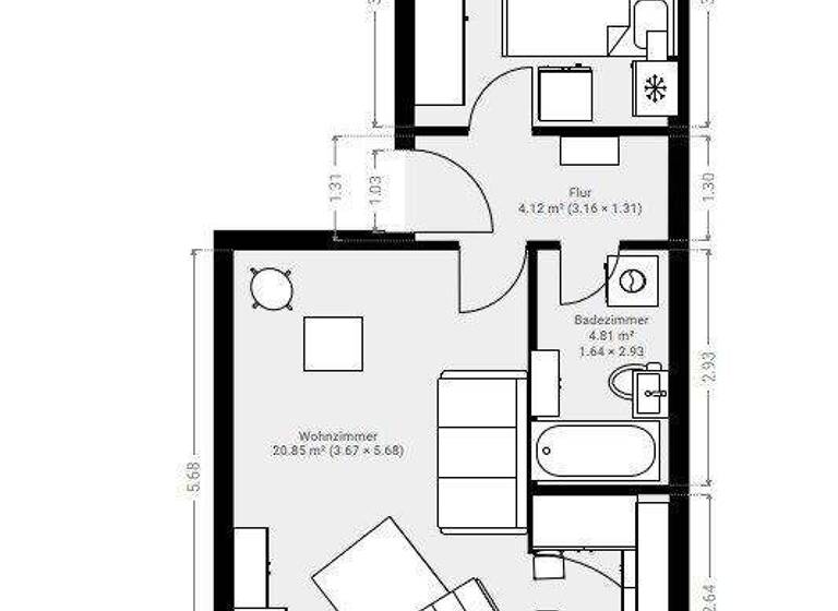 Wohnung zum Kauf 50.000 € 2 Zimmer 47 m² 1. Geschoss Kirchstraße 19 Cainsdorf Zwickau 08064