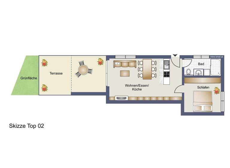 Wohnung zur Miete 934 € 43,4 m² EG Sandstraße Lustenau 6890