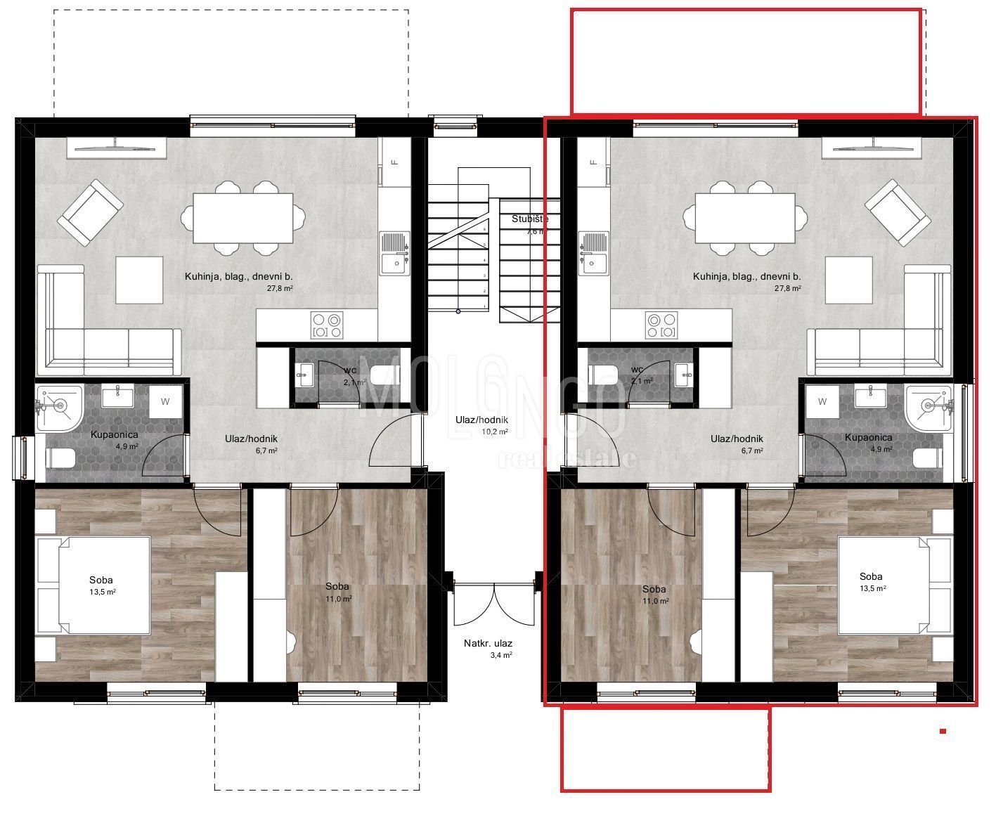 Wohnung zum Kauf 258.000 € 3 Zimmer 71 m²<br/>Wohnfläche Porec center