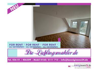 Wohnung zur Miete 600 € 4 Zimmer 81 m² Dachgeschoss, 2. Geschoss frei ab sofort Mühlhausen Mühlhausen/Thüringen 99974