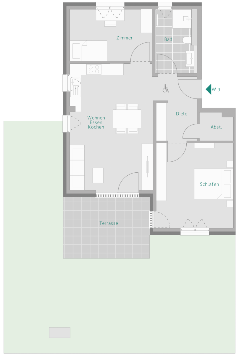 Terrassenwohnung zum Kauf provisionsfrei 596.000 € 3 Zimmer 82,6 m²<br/>Wohnfläche EG<br/>Geschoss Uhlandstraße 10/1 Gärtringen Gärtringen 71116