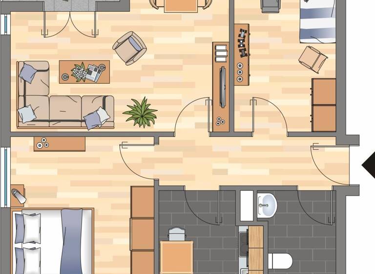 Wohnung zur Miete 459 € 3 Zimmer 56,5 m²<br/>Wohnfläche 1.<br/>Geschoss Fichtenweg 35 Geisweid Siegen 57078