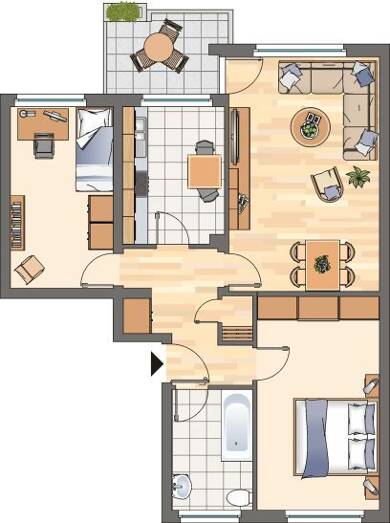 Wohnung zur Miete 489 € 3 Zimmer 71,4 m² 1. Geschoss Händelstraße 5a Methler Kamen 59174