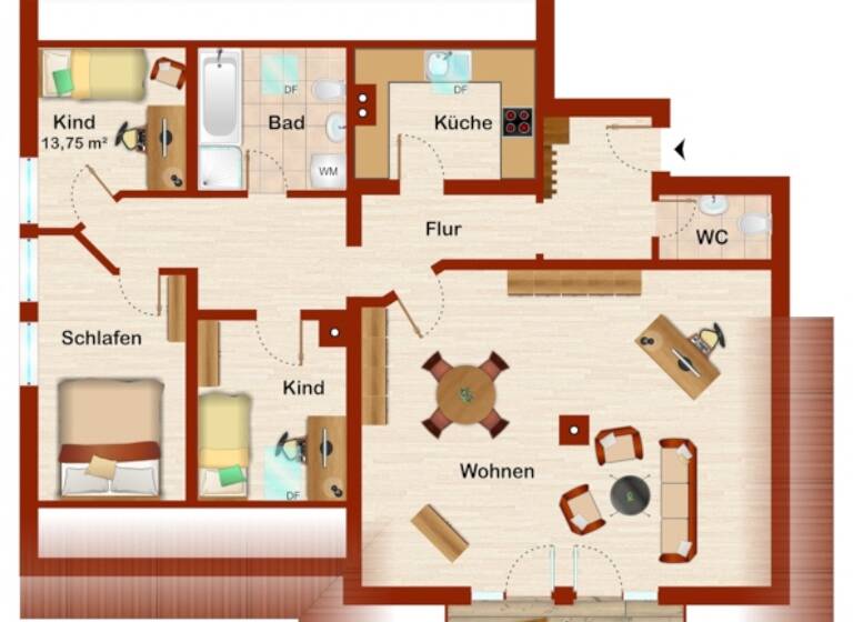 Wohnung zum Kauf 198.000 € 4 Zimmer 108 m²<br/>Wohnfläche Dachgeschoss, 3.<br/>Geschoss Bogen Bogen 94327