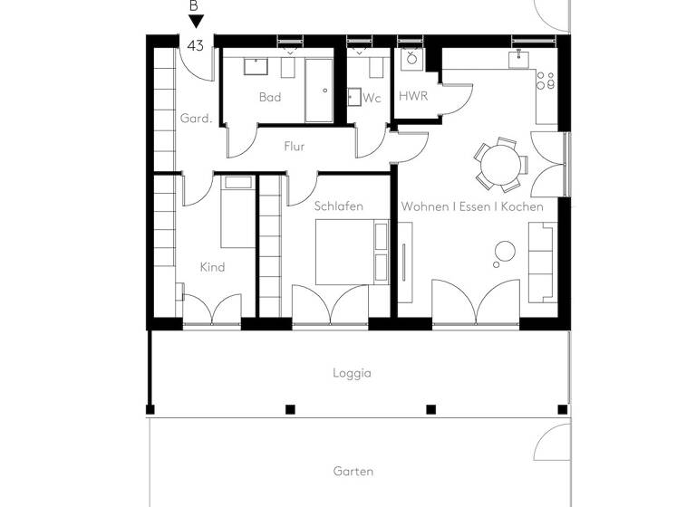 Wohnung zur Miete 1.300 € 3 Zimmer 93 m²<br/>Wohnfläche EG<br/>Geschoss Hofmeisterstraße 31 Kasernenviertel Regensburg 93053