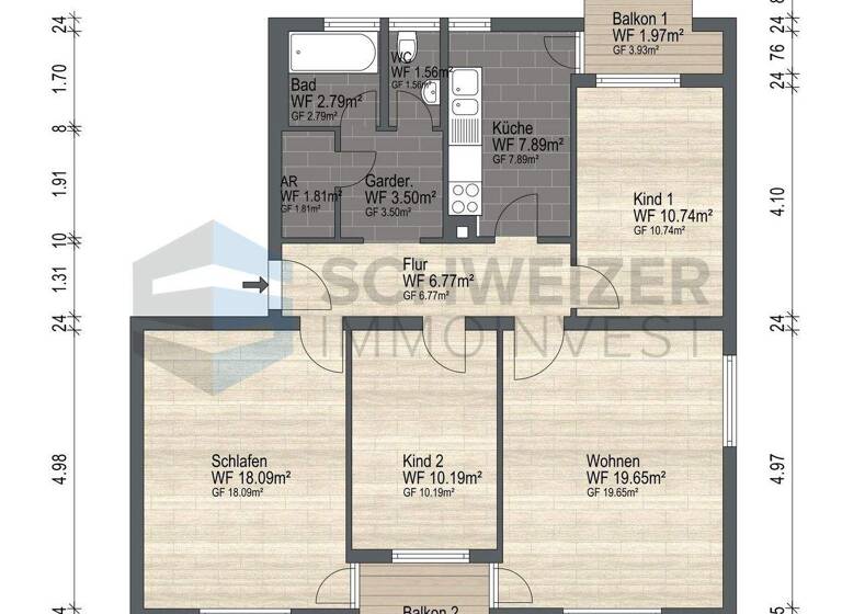 Wohnung zum Kauf 298.000 € 4 Zimmer 87,1 m² 3. Geschoss frei ab 01.06.2026 Möglingen 71696