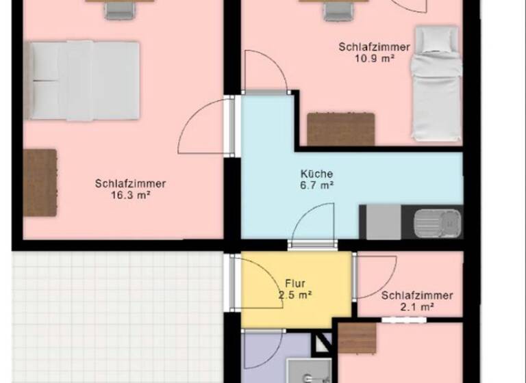 Studio zur Miete auf Zeit 449 € 1 Zimmer 9 m² Zeilsheim Frankfurt 65931
