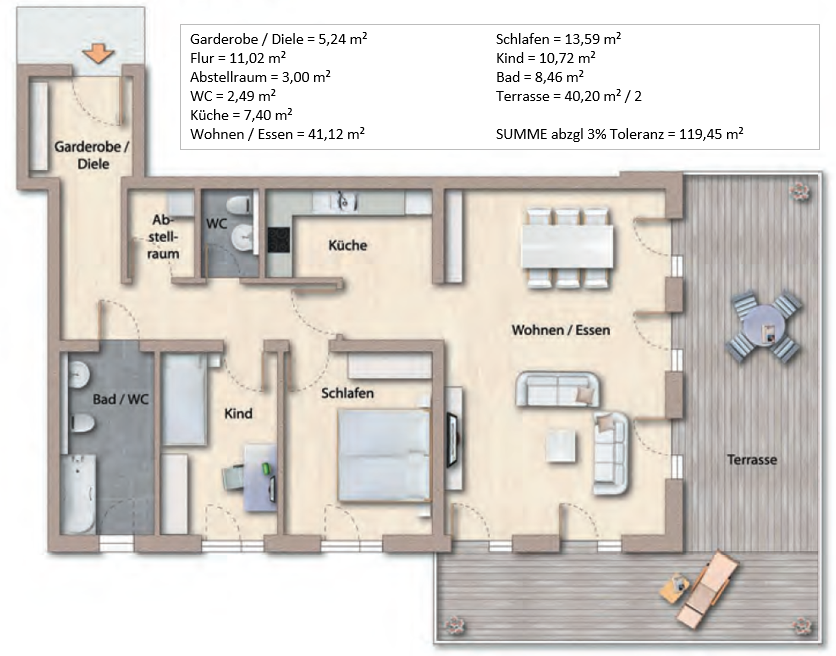 Wohnung zur Miete 1.000 € 3 Zimmer 119,5 m²<br/>Wohnfläche EG<br/>Geschoss Bad Kissingen Bad Kissingen 97688