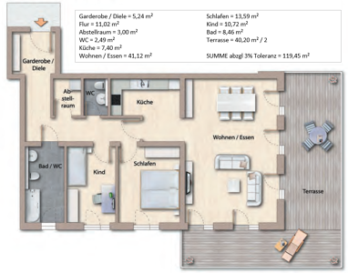 Wohnung zur Miete 1.000 € 3 Zimmer 119,5 m² EG Bad Kissingen Bad Kissingen 97688