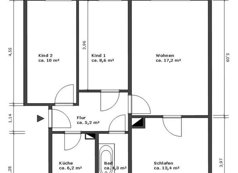 Wohnung zur Miete 427 € 4 Zimmer 67,8 m²<br/>Wohnfläche 4.<br/>Geschoss W.-Pieck-Str. 28 Vetschau Vetschau/Spreewald 03226