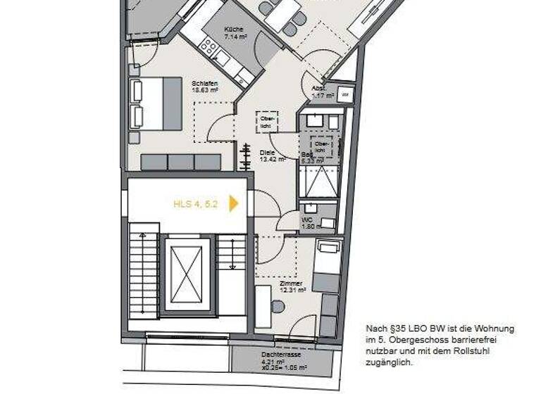 Penthouse zum Kauf 640.000 € 3 Zimmer 96 m² 5. Geschoss Schwetzingerstadt Mannheim 68165