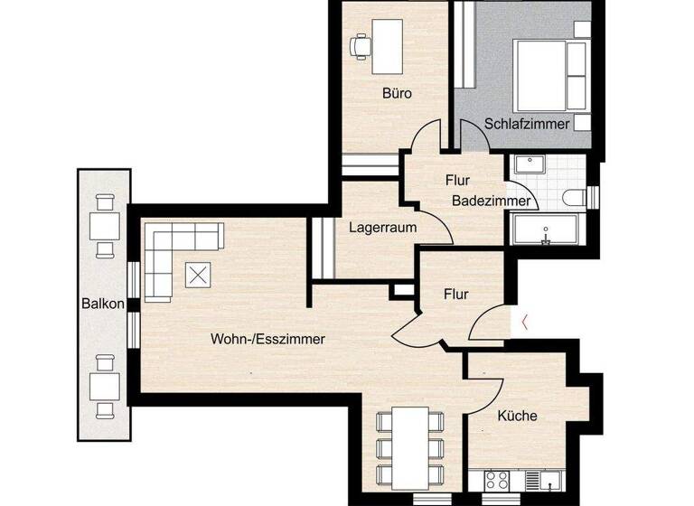 Wohnung zur Miete 800 € 3 Zimmer 80 m² Margetshöchheim 97276