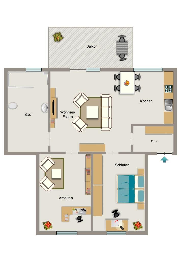 Wohnung zur Miete 573 € 3,5 Zimmer 57,4 m²<br/>Wohnfläche EG<br/>Geschoss 01.03.2025<br/>Verfügbarkeit Eisenstraße 13 Wiemelhausen - Brenschede Bochum 44799