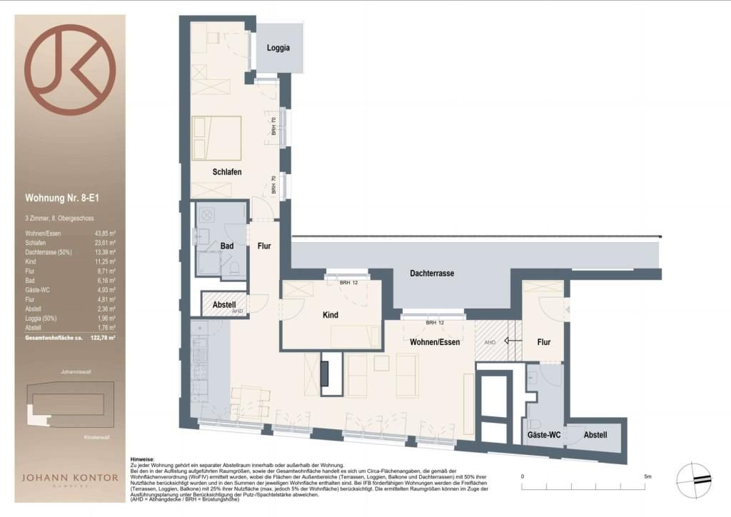 Wohnung zur Miete 3.141 € 3 Zimmer 122,8 m²<br/>Wohnfläche Hamburg - Altstadt Hamburg 20095