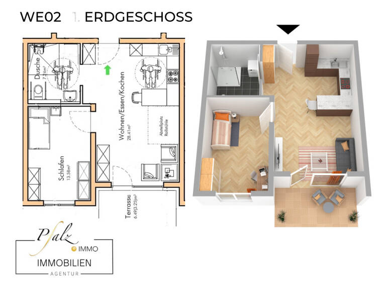 Wohnung zum Kauf - Erstbezug 188.000 € 2 Zimmer 53 m² EG Innenstadt Pirmasens 66953
