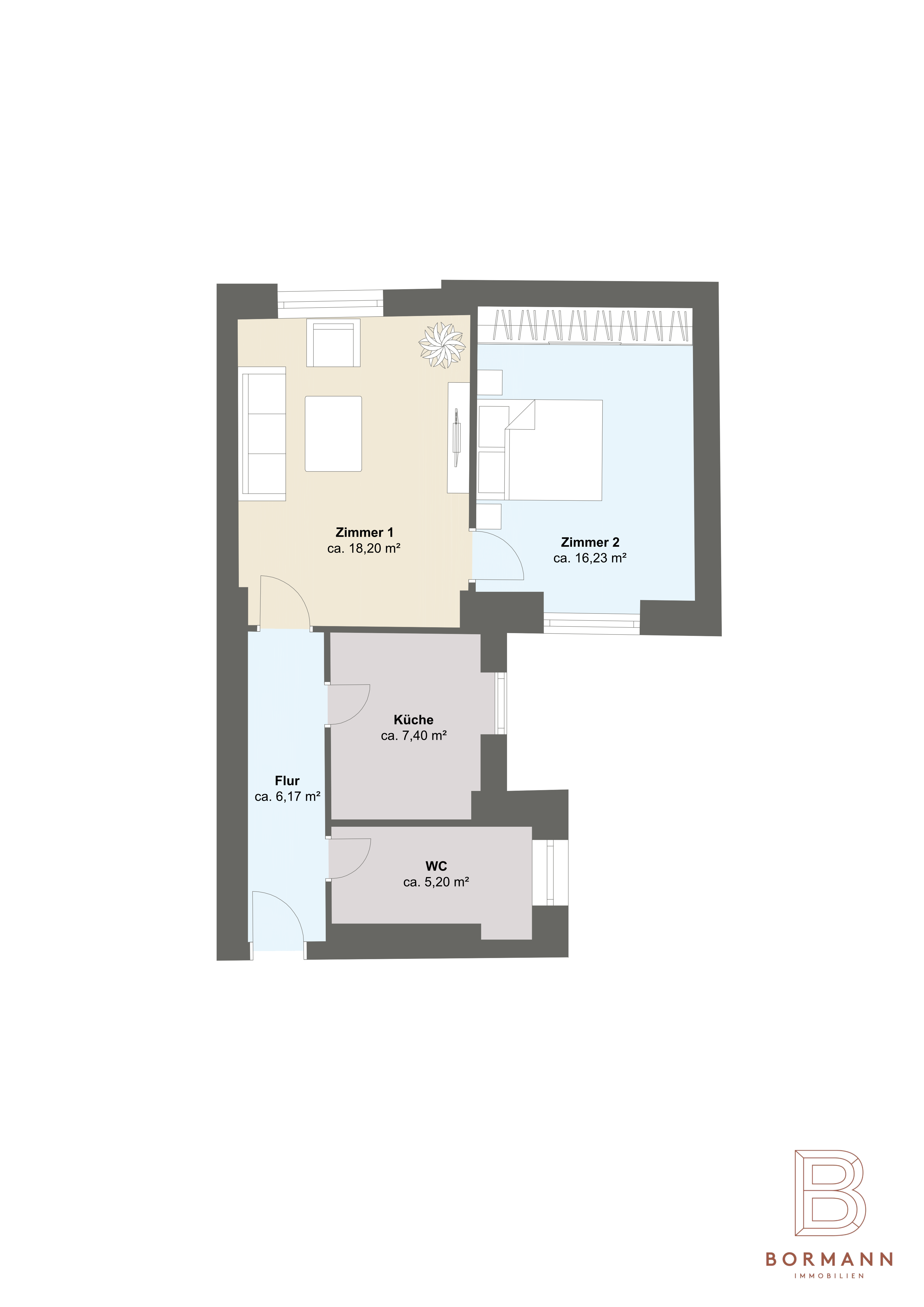 Wohnung zum Kauf als Kapitalanlage geeignet 281.907 € 2 Zimmer 53,2 m²<br/>Wohnfläche Wedding Berlin 13349