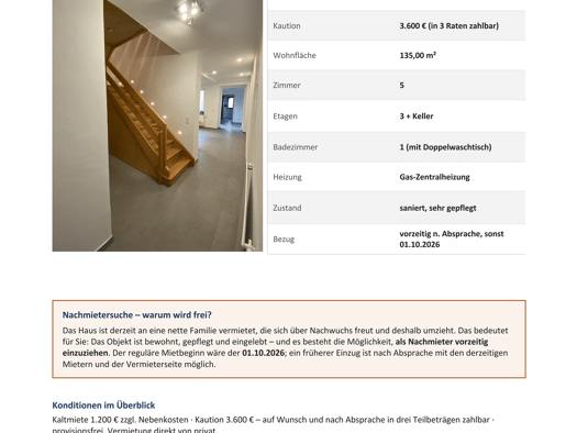 Reihenhaus zur Miete 1.200 € 5 Zimmer 135 m² 140 m² Grundstück frei ab 01.09.2026 Merzig 66663
