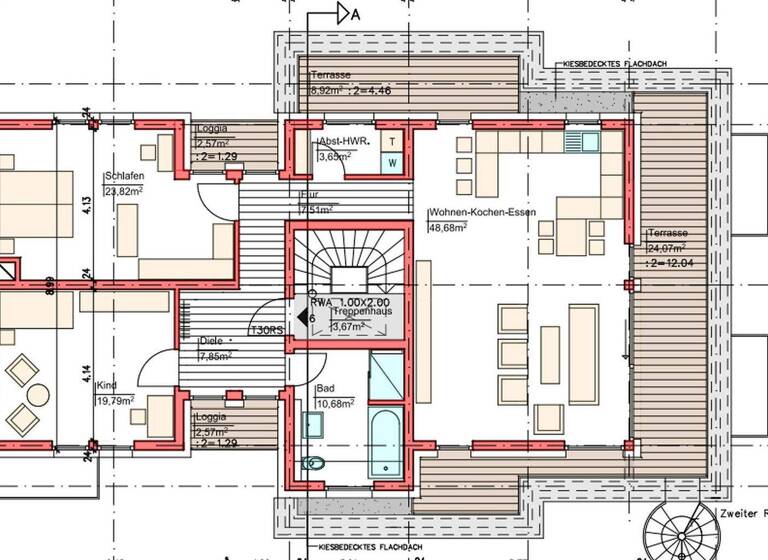 Penthouse zur Miete 1.500 € 3 Zimmer 140 m² 3. Geschoss frei ab sofort Bollendorfer Str. 34 f Echternacherbrück 54668