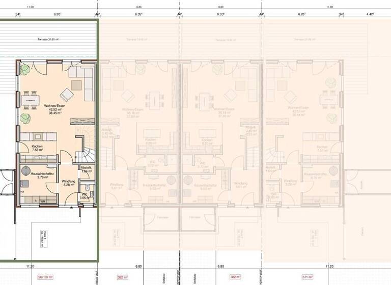 Reihenendhaus zum Kauf als Kapitalanlage geeignet 472.650 € 4 Zimmer 126 m² 566 m² Grundstück Gerdoms Kamp Lübbecke 32312