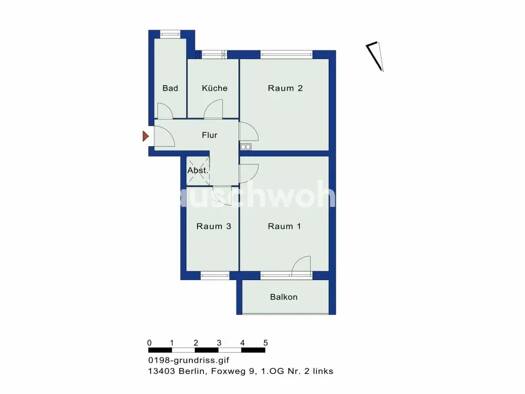 Wohnung zur Miete Tauschwohnung 411 € 3 Zimmer 66 m² 1. Geschoss Tegel Reinickendorf 13403