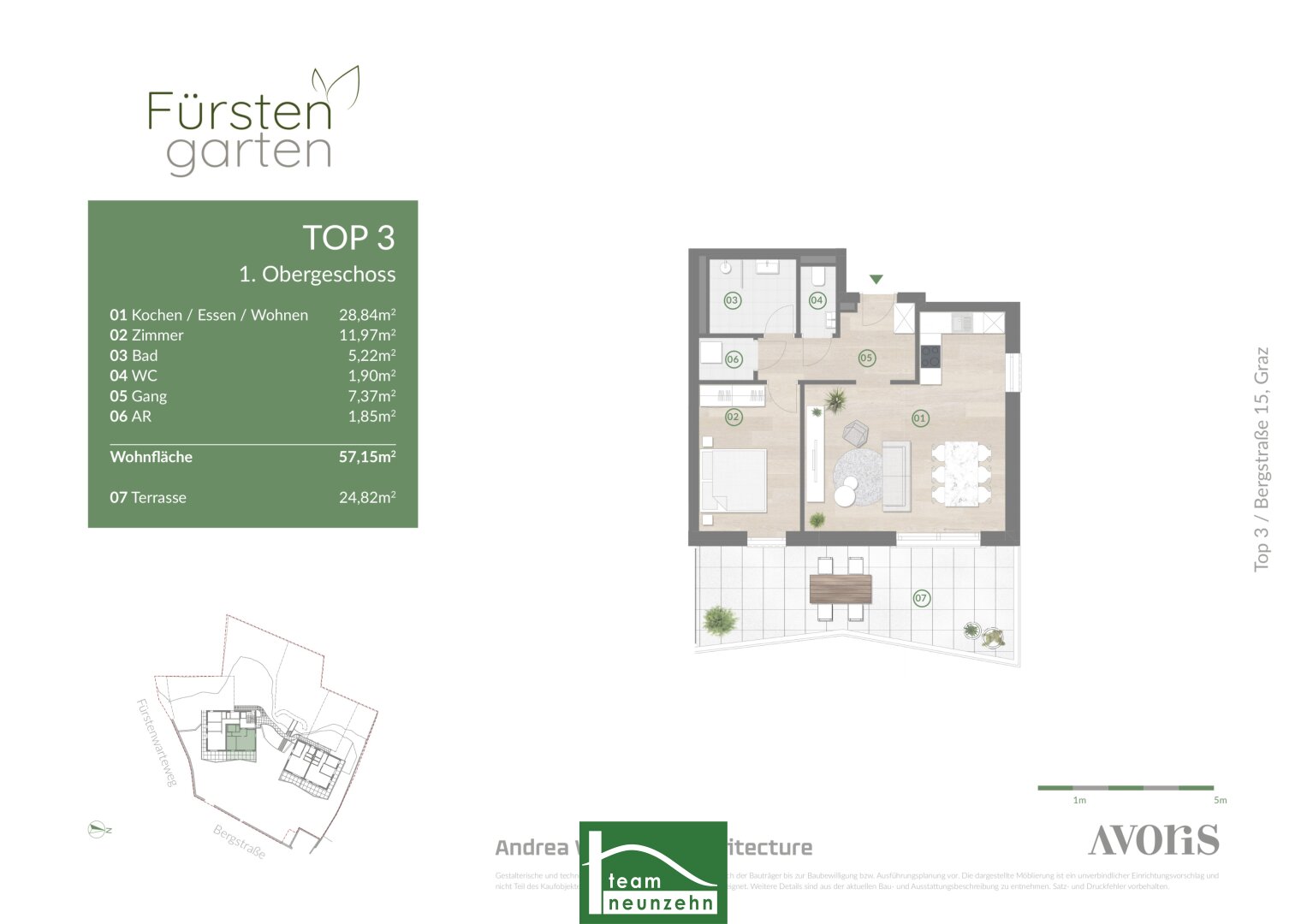 Wohnung zum Kauf provisionsfrei 360.169 € 2 Zimmer 57,3 m²<br/>Wohnfläche 1.<br/>Geschoss Bergstraße 15 Eggenberg Graz 8020