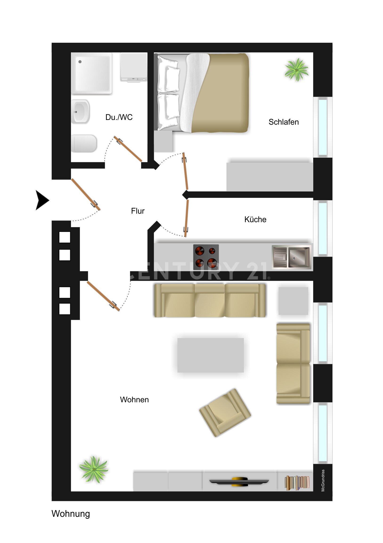 Wohnung zum Kauf 45.000 € 2 Zimmer 41,4 m²<br/>Wohnfläche 2.<br/>Geschoss Halberstädter Str. 75 Salzmannstraße Magdeburg 39112