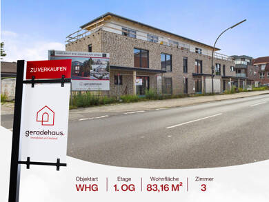 Wohnung zum Kauf - Erstbezug 328.000 € 3 Zimmer 83,2 m² 1. Geschoss frei ab sofort Lingen Lingen / Laxten 49809