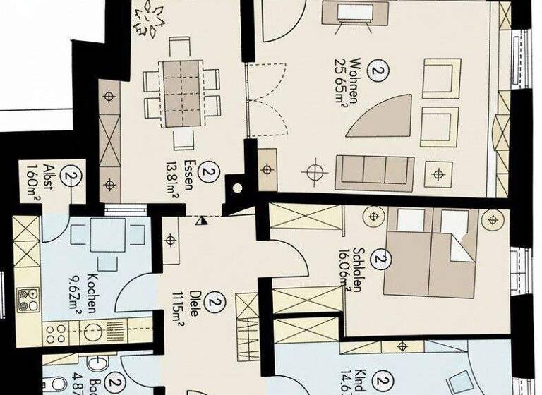 Wohnung zur Miete 990 € 3,5 Zimmer 105 m² 1. Geschoss Segringer Str. 9 Dinkelsbühl 91550