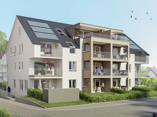Terrassenwohnung zum Kauf - Neubau provisionsfrei als Kapitalanlage geeignet 539.000 € 3 Zimmer 74,4 m² teilbar ab 74,4 m² Breite Straße 15 Nufringen 71154