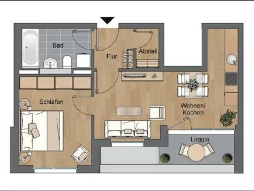 Wohnung zur Miete 715 € 2 Zimmer 49,6 m² Geschoss 2/3 frei ab 01.05.2026 Krämpfervorstadt Erfurt 99085