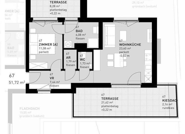 Wohnung zum Kauf - Erstbezug 383.500 € 2 Zimmer 51,7 m² 3. Geschoss frei ab 30.03.2026 Wien 1220