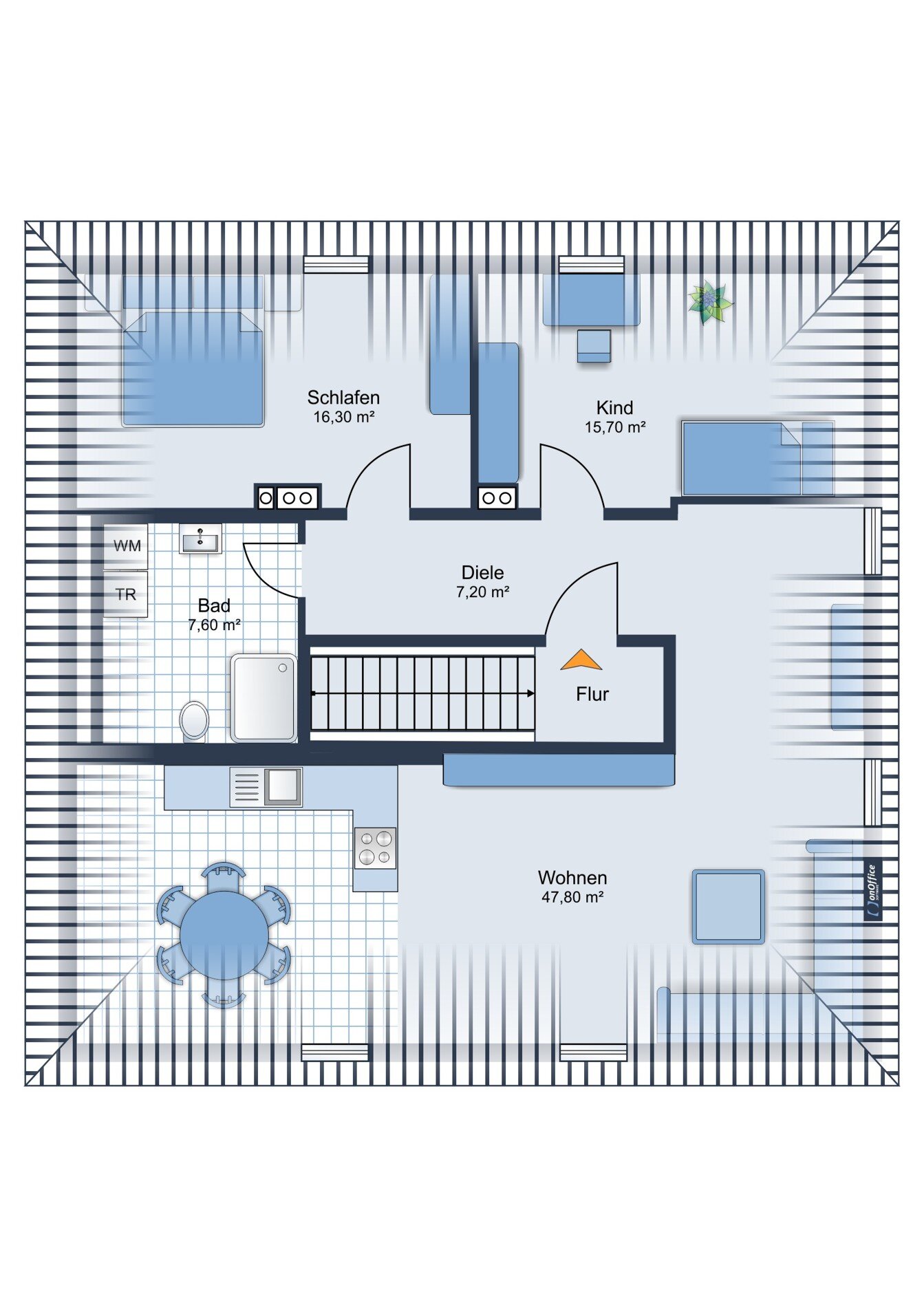 Wohnung zur Miete 890 € 3 Zimmer 74 m²<br/>Wohnfläche 2.<br/>Geschoss ab sofort<br/>Verfügbarkeit Wiesenfelden Wiesenfelden 94344