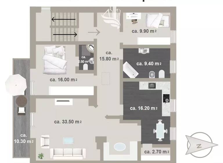 Wohnung zum Kauf 1.600.000 € 3 Zimmer 190 m² 2. Geschoss St. Ulrich 39046