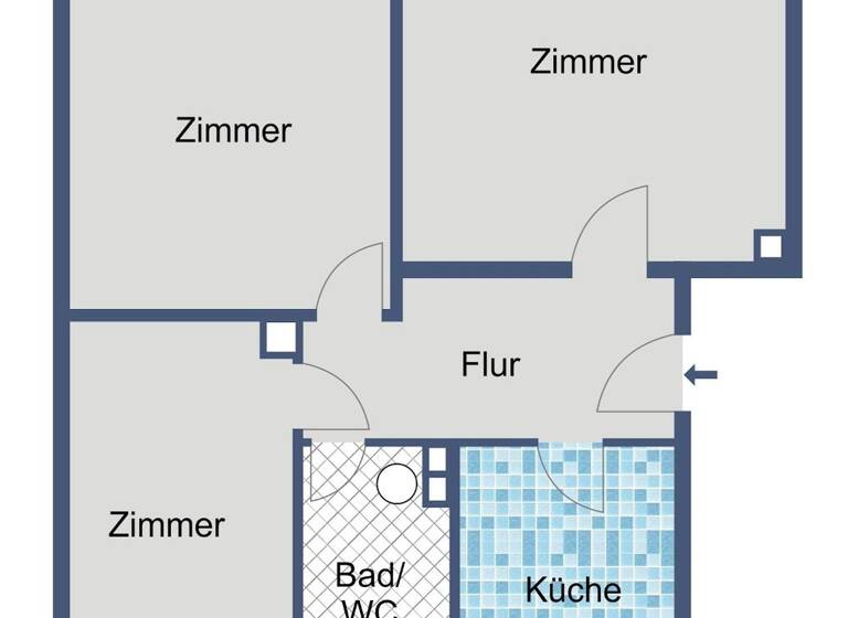 Wohnung zur Miete 407 € 3 Zimmer 62,8 m² 2. Geschoss Petersberger Straße 208 Ostend Fulda 36043