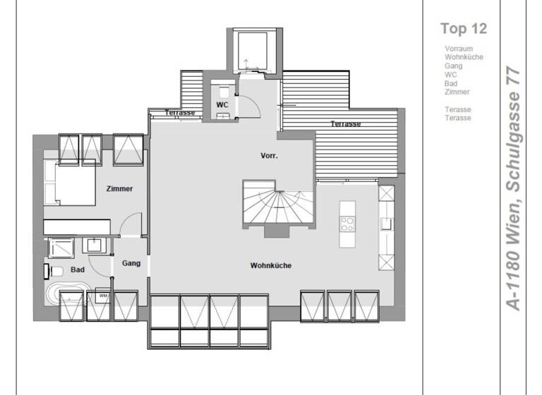 Penthouse zum Kauf 1.099.999 € 2 Zimmer 103,6 m² 5. Geschoss Wien 1180