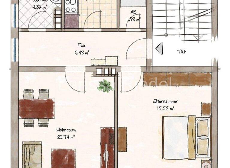 Wohnung zum Kauf 138.000 € 2 Zimmer 59,7 m² 2. Geschoss Heepen Bielefeld 33719