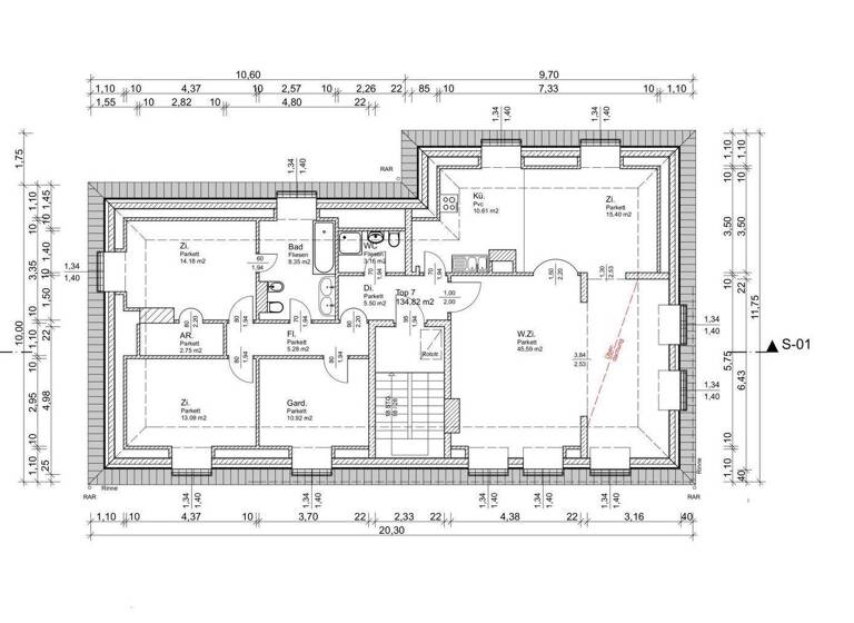 Wohnung zur Miete 1.680 € 4,5 Zimmer 134,8 m² 1. Geschoss Wien 1130