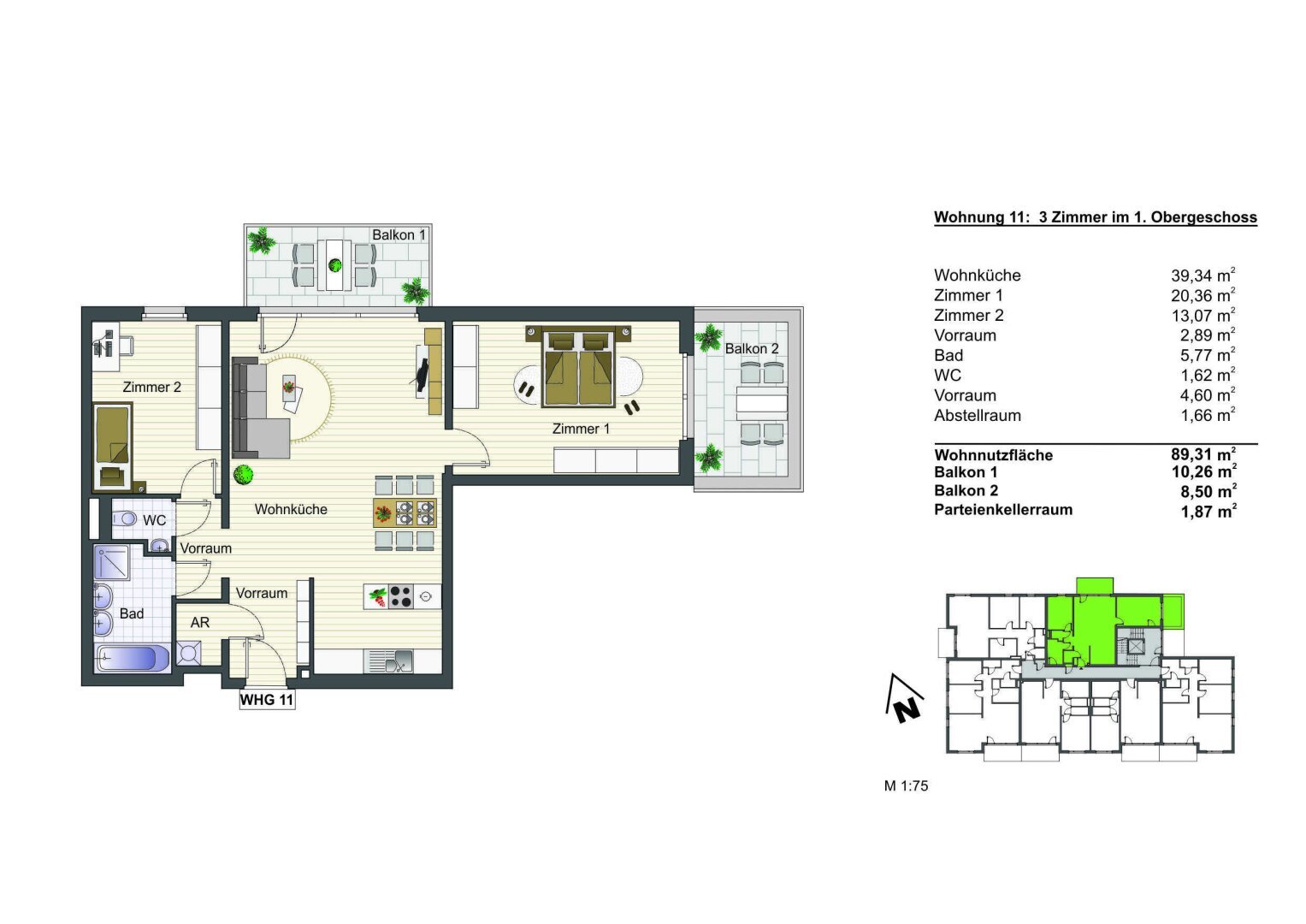 Wohnung zum Kauf 325.000 € 3 Zimmer 89,3 m²<br/>Wohnfläche 1.<br/>Geschoss Badenerstraße 37 Matzendorf-Hölles 2751