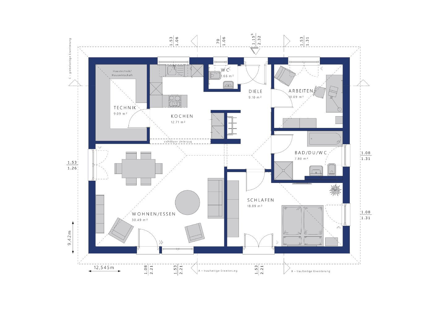 Bungalow zum Kauf 309.363 € 3 Zimmer 100 m²<br/>Wohnfläche 500 m²<br/>Grundstück Saalsdorf Helmstedt 38459