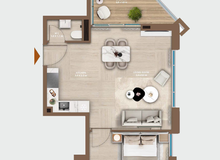 Wohnung zum Kauf 326.256 € 2 Zimmer 67,9 m² Dubai