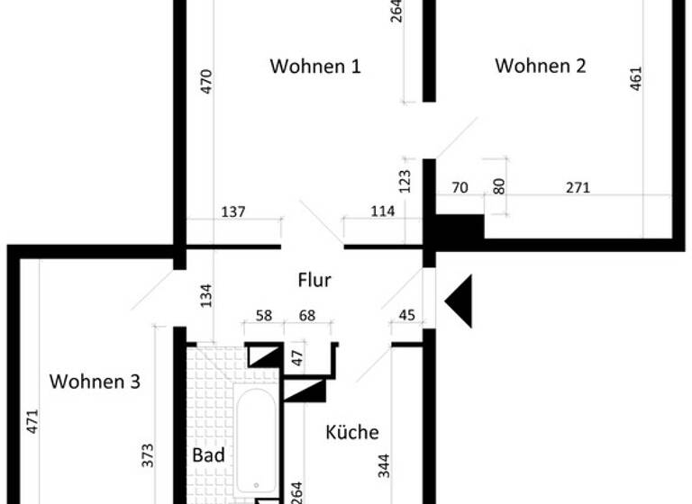 Wohnung zur Miete 405 € 3 Zimmer 59 m²<br/>Wohnfläche 3.<br/>Geschoss Weitlingstr. 3 Krökentorviertel / Breiter Weg NA Magdeburg 39104