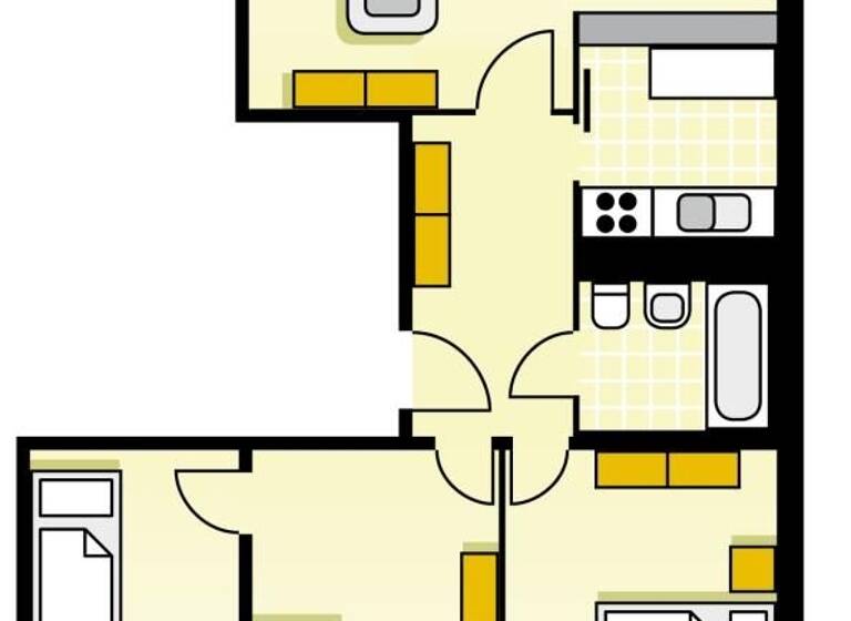 Wohnung zur Miete 445 € 4 Zimmer 73,5 m² 5. Geschoss Werner-Seelenbinder-Ring 9 Sachsendorf Cottbus 03048