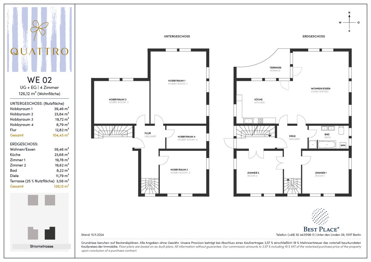 Maisonette zum Kauf 465.000 € 4 Zimmer 126,1 m²<br/>Wohnfläche EG<br/>Geschoss Stromstraße 41 Bohnsdorf Berlin 12526