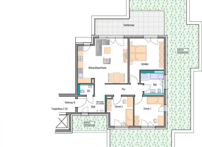 Wohnung zum Kauf - Erstbezug provisionsfrei 572.000 € 4 Zimmer 99,8 m² 1. Geschoss Badstraße 12 Aidlingen 71134