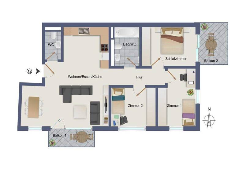 Wohnung zum Kauf - Erstbezug provisionsfrei 555.500 € 4 Zimmer 83 m² frei ab 31.07.2027 Bogenstraße 12 Asperg 71679
