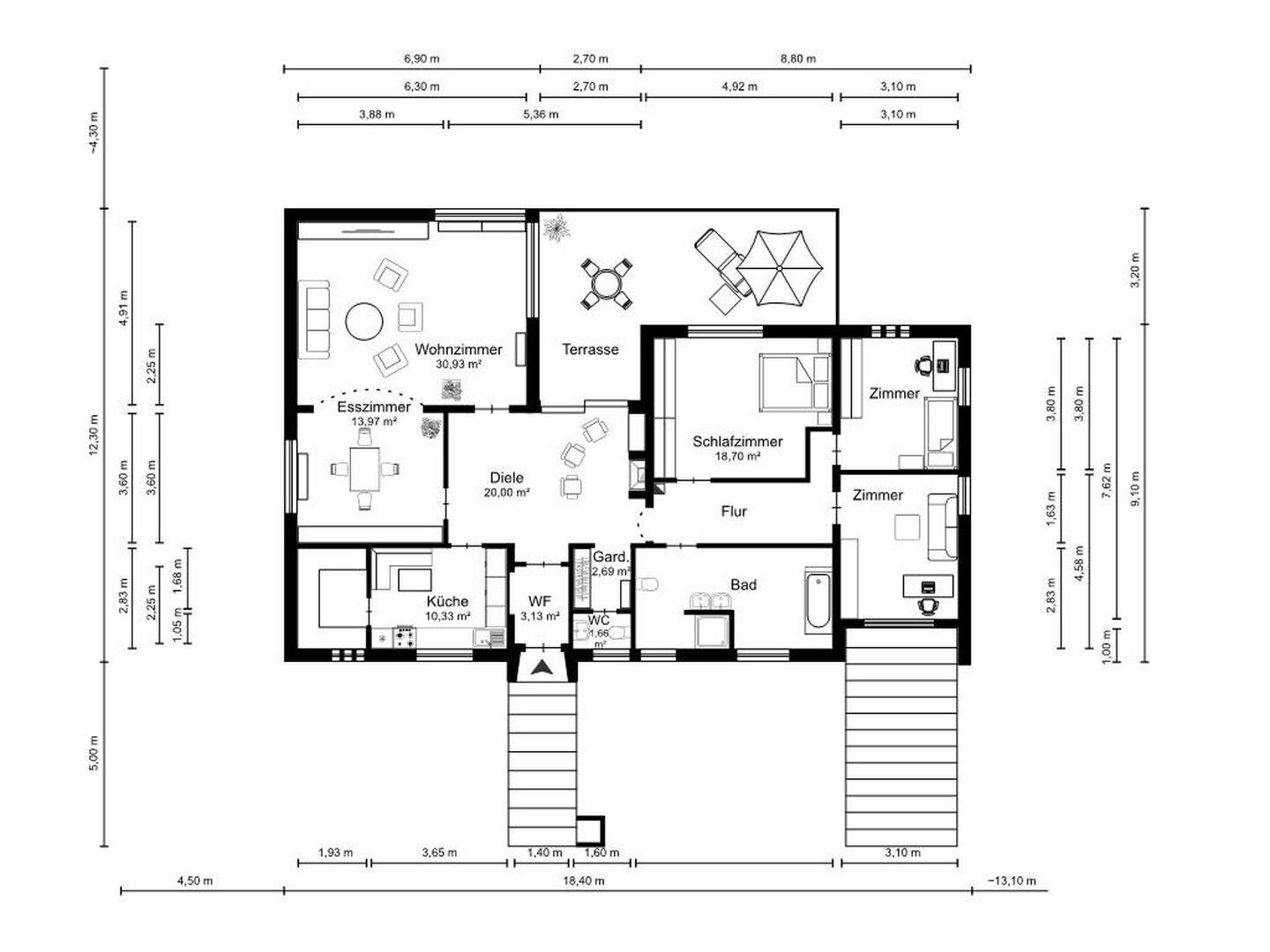 Bungalow zum Kauf provisionsfrei 449.000 € 5 Zimmer 160 m²<br/>Wohnfläche 749 m²<br/>Grundstück Moselweg 2 Bergshausen Fuldabrück 34277