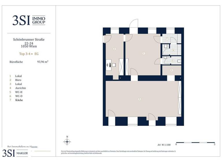 Büro zum Kauf 585.000 € 3 Zimmer Schönbrunner Straße 22-24 Wien 1050