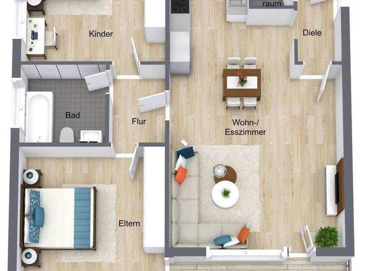 Wohnung zur Miete 1.050 € 3 Zimmer 75 m² 3. Geschoss Industriestraße 2 Lengfeld Würzburg 97076