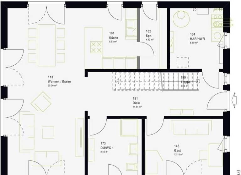 Reihenmittelhaus zum Kauf - Erstbezug provisionsfrei 483.158 € 7 Zimmer 185,6 m² 560 m² Grundstück Appenweier Baden-Württemberg - Appenweier 77767